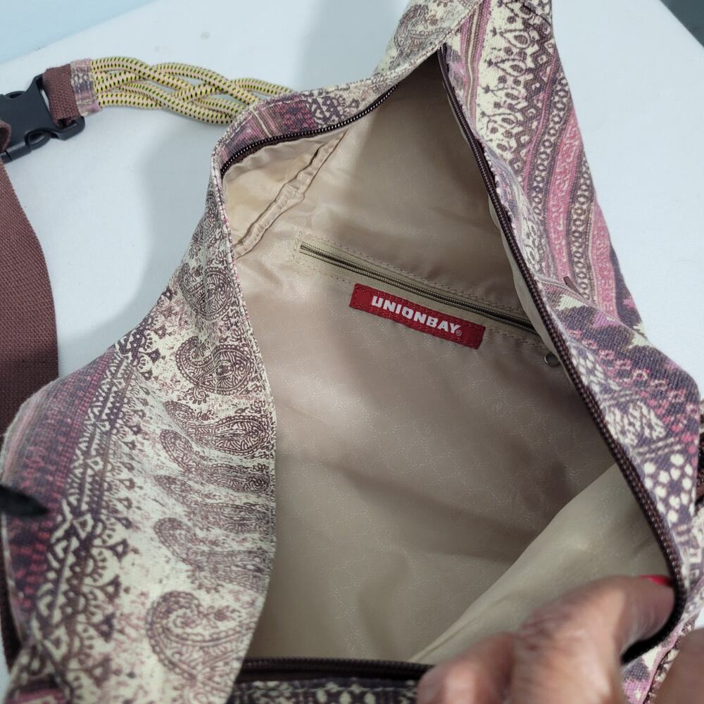 Unionbay Sling Crossbody Purple& Brown With Cross Rope Strap 2326-1272 - Picture 9 of 10